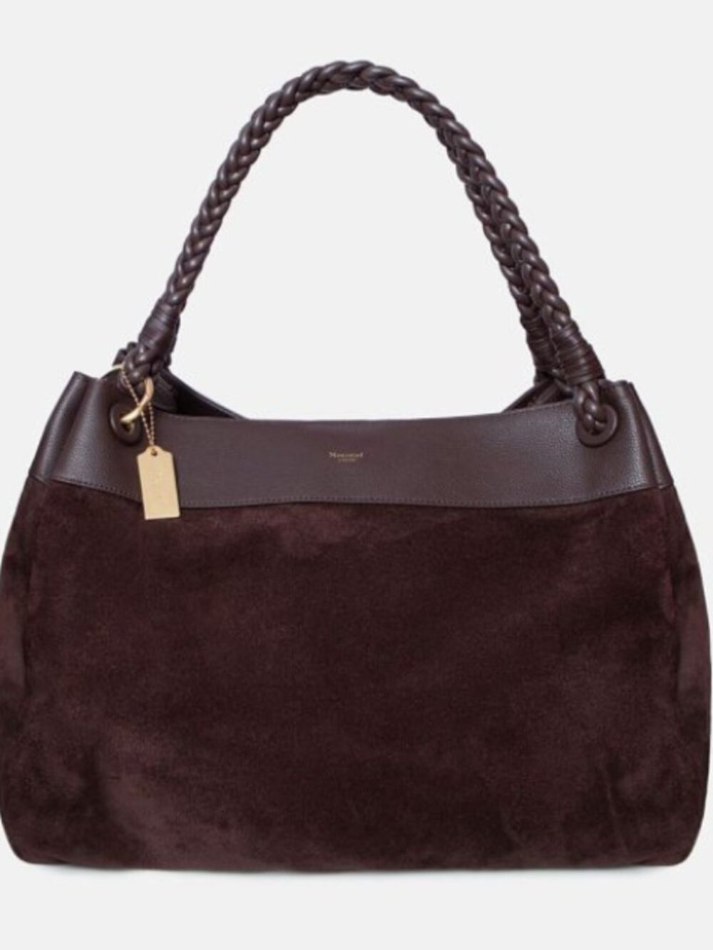NWT Moncrief Paige Chocolate Brown Suede Leather Tote Bag